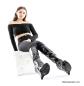 Preview: Extrem Pony High Heels Boots schwarz mit Wedge Absatz